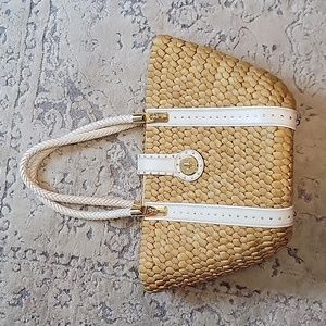 Michael Kors straw shoulder bag